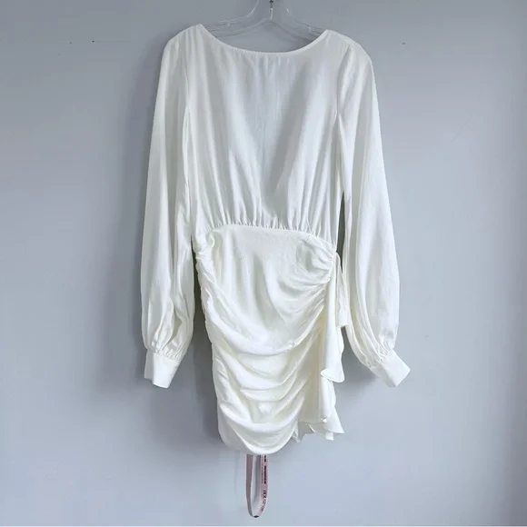 House of CB Chambery White Backless Ruched Mini Dress • NWT • Size S Open Back - Picture 5 of 16